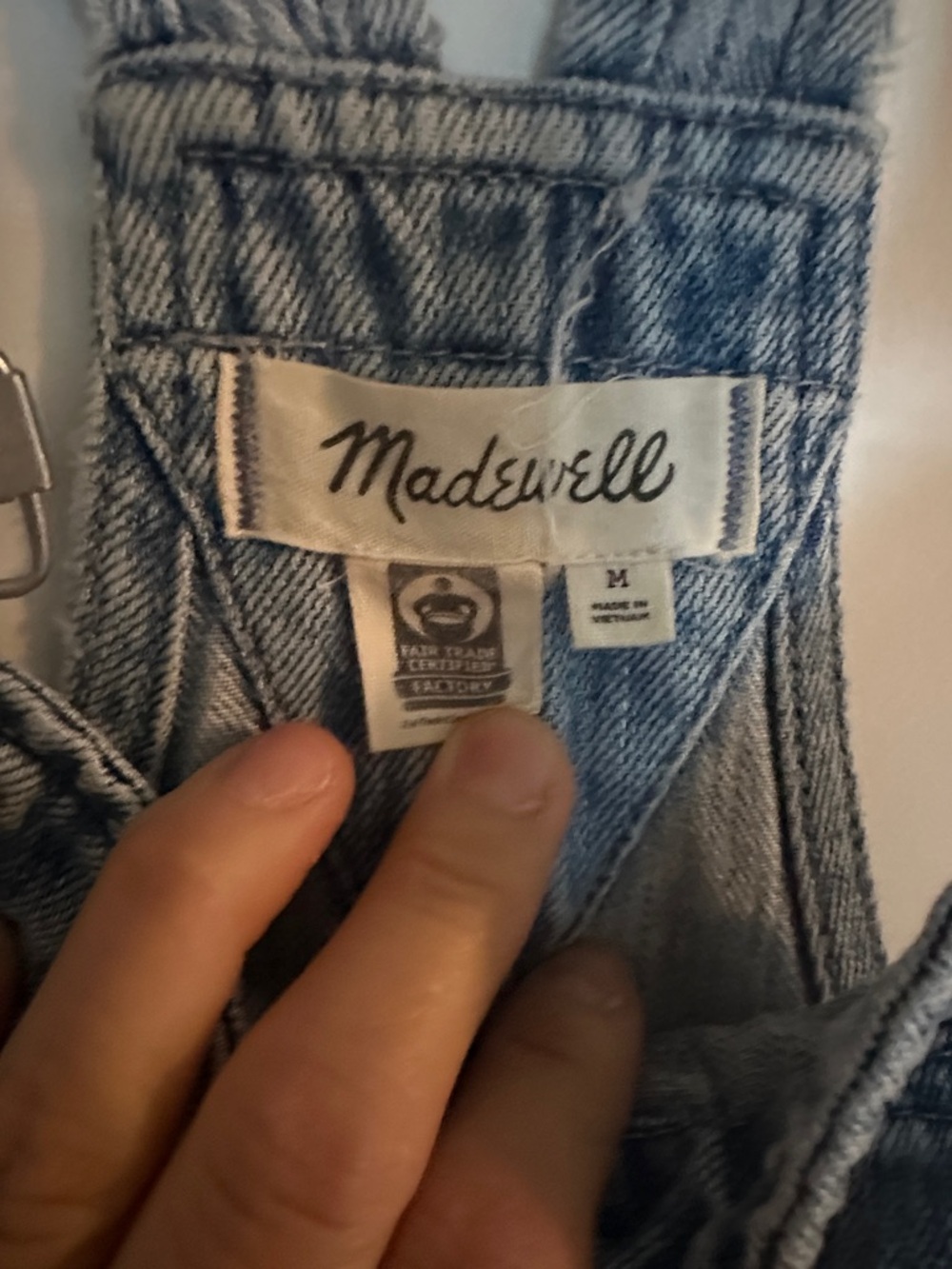 Madewell Light Blue Denim Short Overalls - Picture 3 of 6